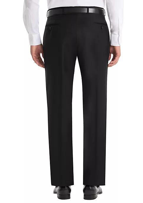 商品Ralph Lauren|Solid Black Wool Straight Suit Separate Pants,价格¥1298,第4张图片详细描述
