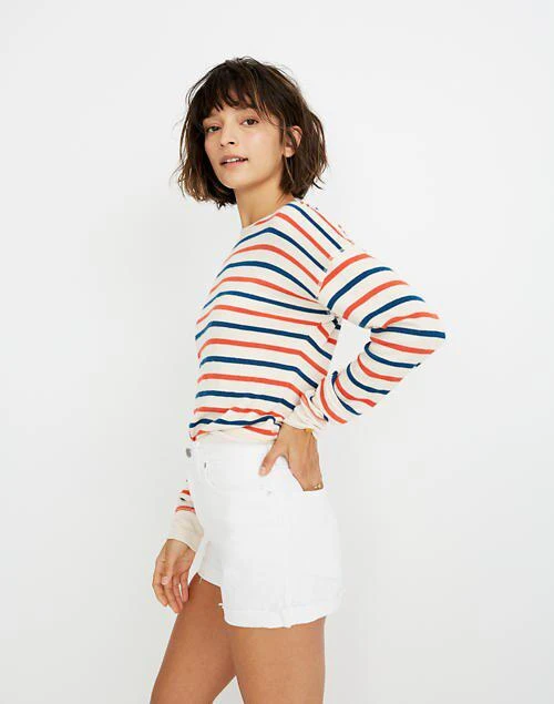 商品Madewell|The Perfect Jean Short in Tile White,价格¥277,第1张图片