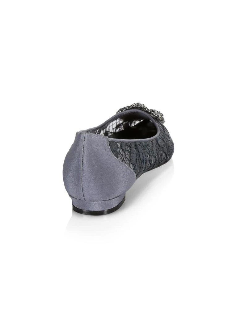 商品Manolo Blahnik|Manolo Blahnik - Hangisiflala Embellished Lace Flats,价格¥5368,第3张图片详细描述