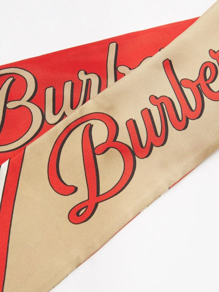 商品Burberry|Logo-print silk-twill scarf,价格¥1419,第3张图片详细描述