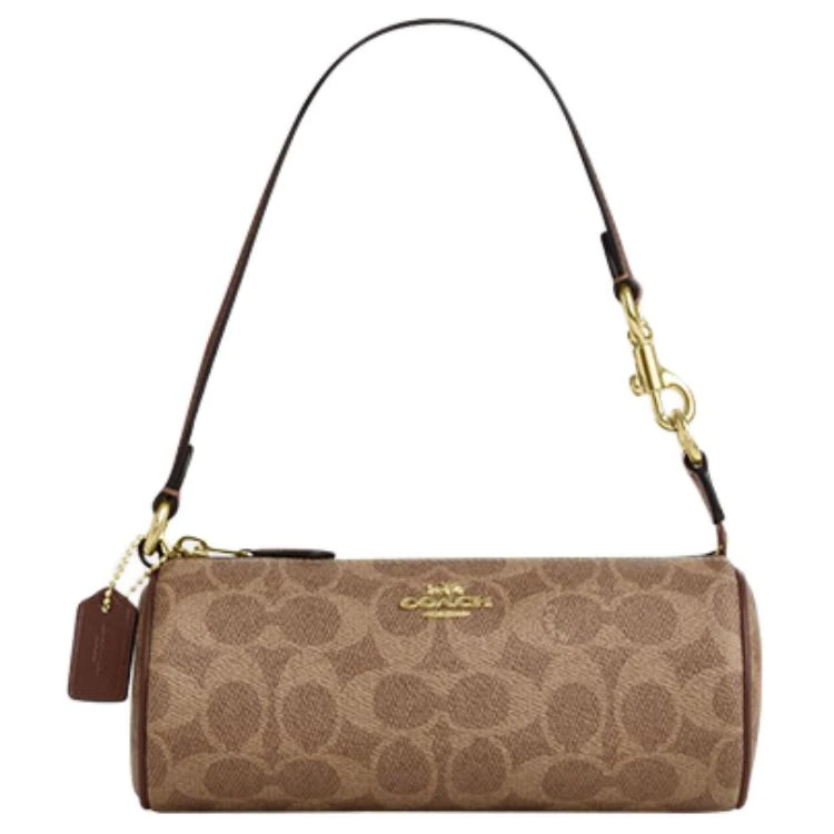 商品[国内直发] Coach|蔻驰 品牌徽标 PVC拼皮 单肩包 常规小号 女款 焦糖色,价格¥971,第1张图片