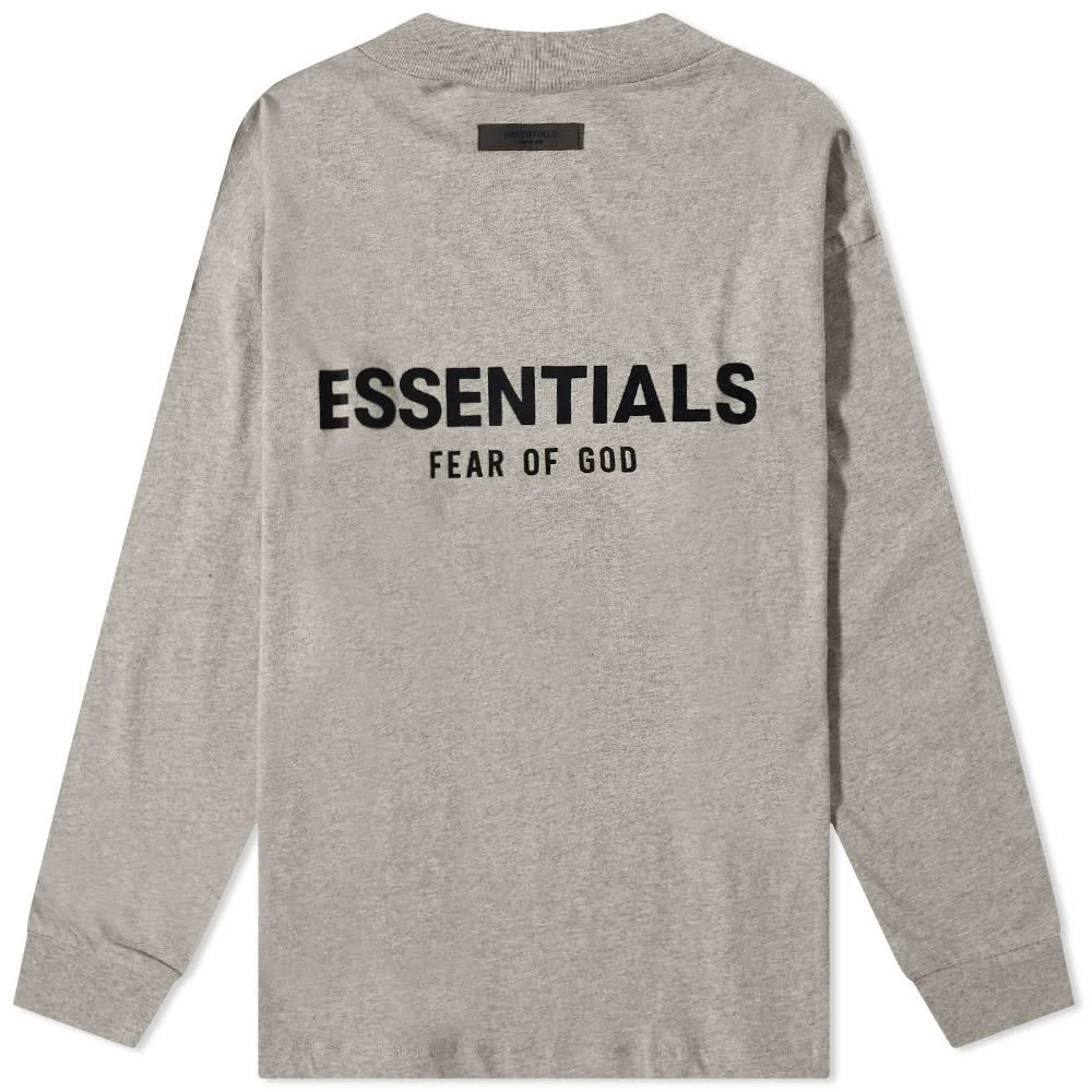 商品Essentials|FEAR OF GOD ESSENTIALS Logo Long Sleeve T-Shirt - Dark Oatmeal,价格¥413,第2张图片详细描述