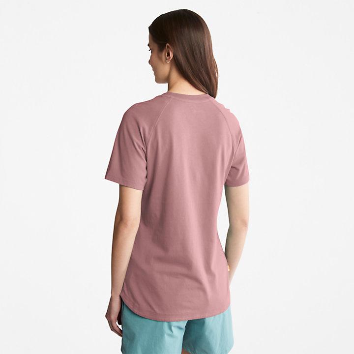 Raglan-sleeve Logo T-Shirt for Women in Pink商品第2张图片规格展示