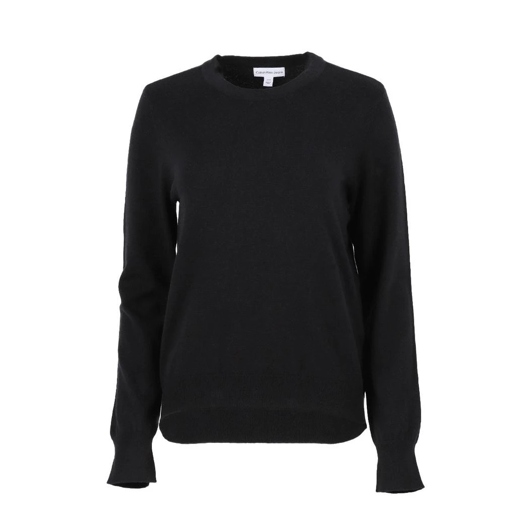 Calvn Klein Women's Monogram Logo Embroidery AT Neck Long Sleeve Crew 商品