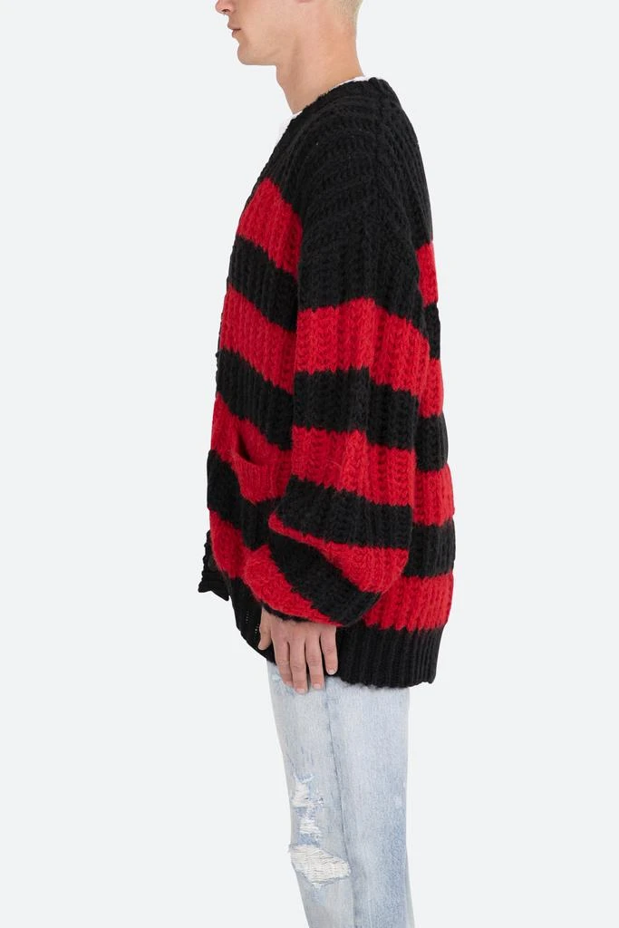 商品MNML|Big Stripe Cardigan - Black/Red,价格¥304,第3张图片详细描述