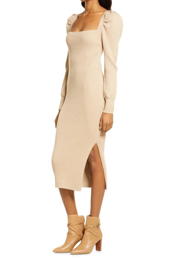 商品Charles Henry|Square Neck Tie Back Puff Long Sleeve Sweater Dress,价格¥183,第3张图片详细描述