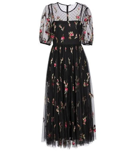 商品RED Valentino|刺绣薄纱中长连衣裙,价格¥7078,第1张图片