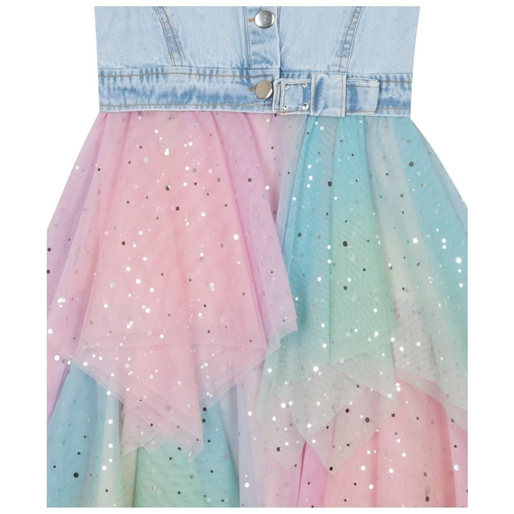 商品Rare Editions|Big Girls Denim Vest to Tiered Ombre Skirt Dress,价格¥217,第2张图片详细描述