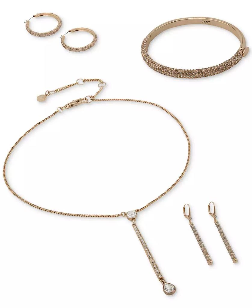 商品DKNY|Gold-Tone Crystal Circle Threader Earrings,价格¥157,第3张图片详细描述