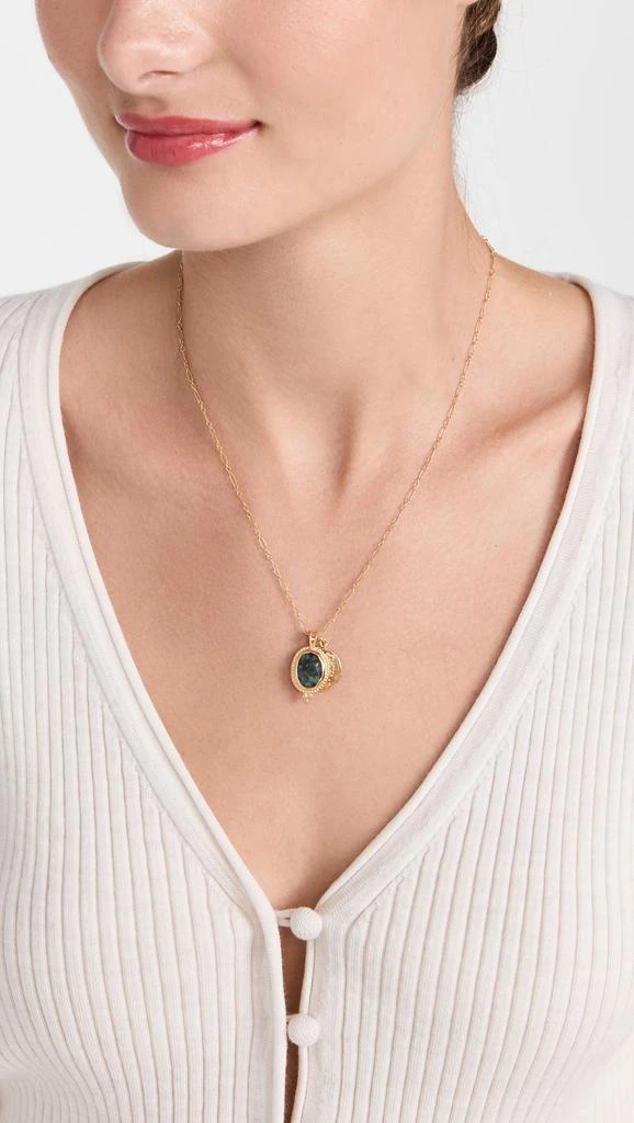 商品Chan Luu|Chan Luu 18K 镀金绿宝石吊坠项链,价格¥1300,第3张图片详细描述
