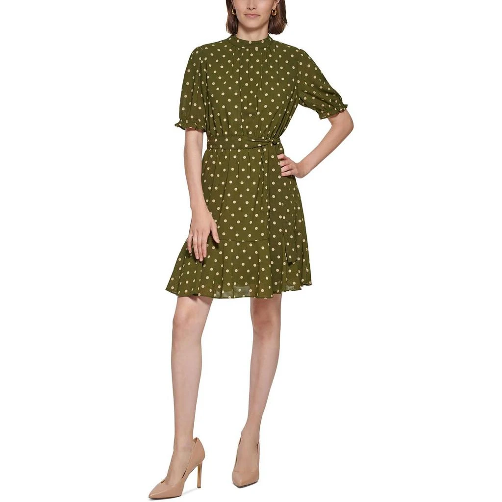 商品Tommy Hilfiger|Tommy Hilfiger Womens Mock Neck Polka Dot Mini Dress,价格¥245,第1张图片