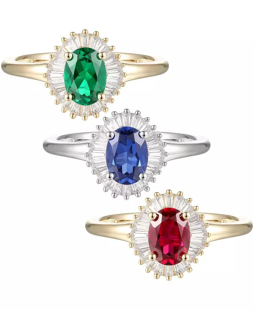 商品Macy's|Sapphire (1 ct. t.w.) & Diamond (1/4 ct. t.w.) Ring in 14k White Gold (Also Available in Emerald, Tanzanite & Ruby),价格¥5413,第5张图片详细描述