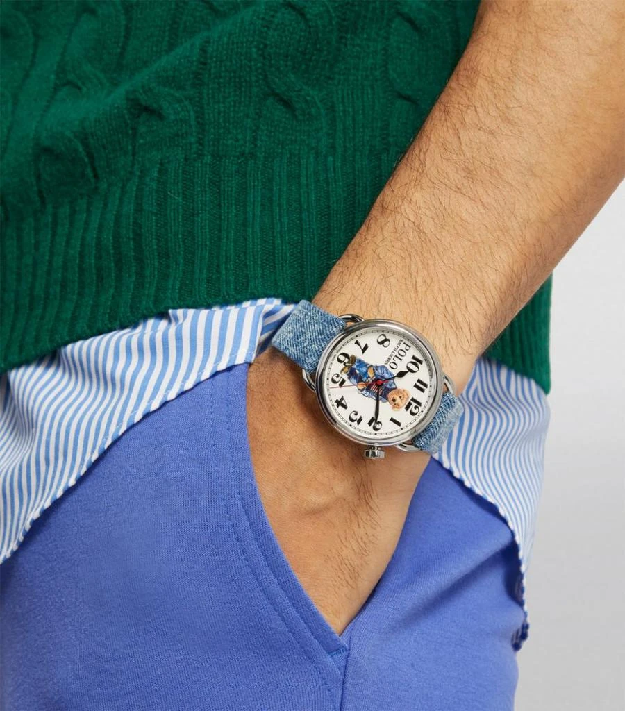 商品Ralph Lauren|Denim Flag Polo Bear Watch 42mm,价格¥15929,第2张图片详细描述