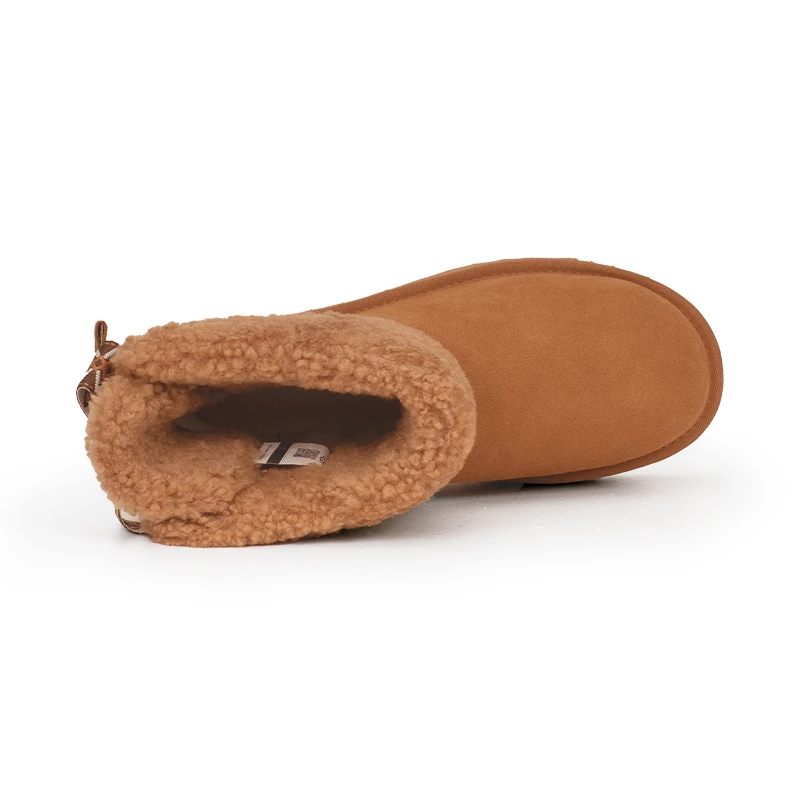 商品[国内直发] UGG|牛剖层革 舒适休闲厚底 短筒 雪地靴 女款 棕色,价格¥1473,第5张图片详细描述