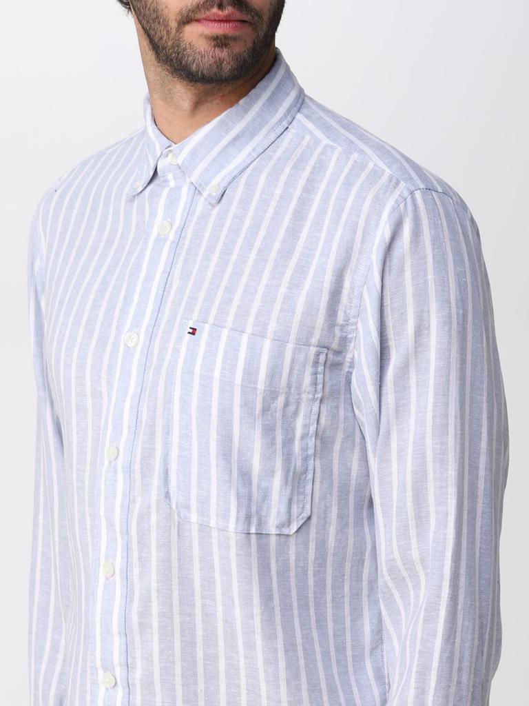 Tommy Hilfiger striped linen blend shirt商品第3张图片规格展示