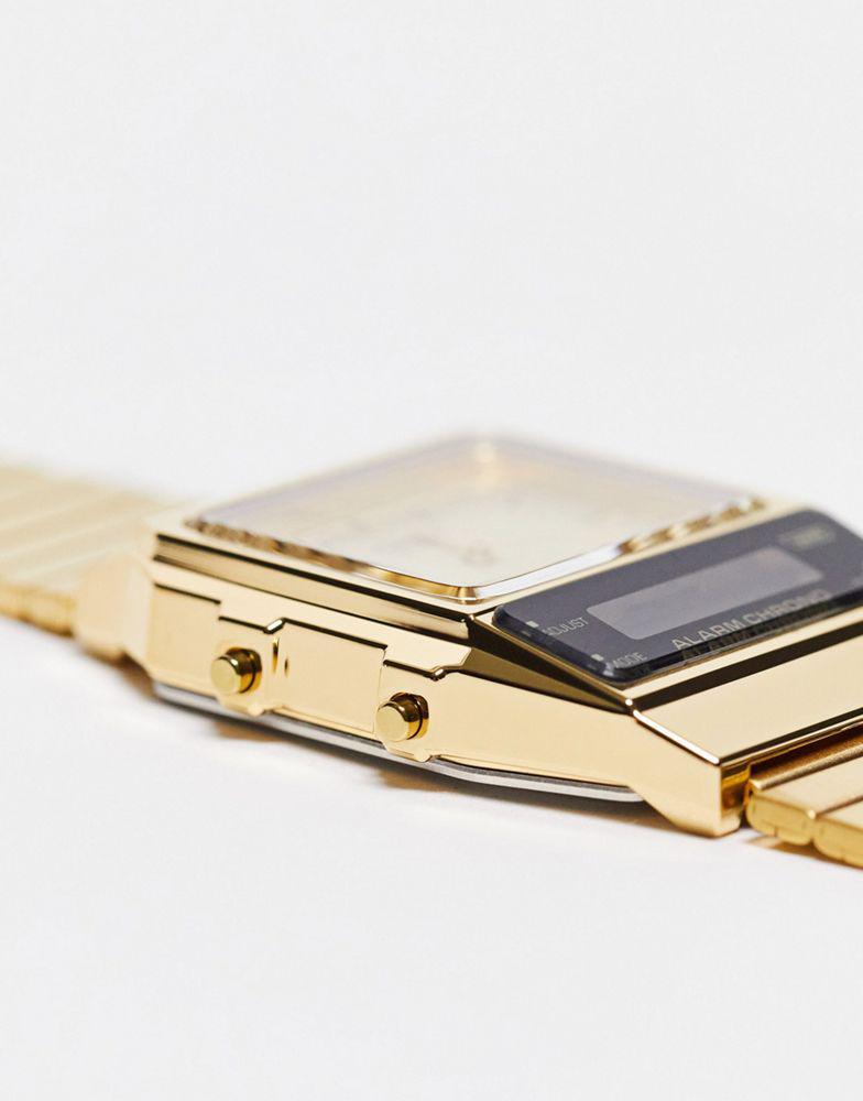 商品Casio|Casio vintage style watch with grid face in gold Exclusive at ASOS,价格¥572,第5张图片详细描述