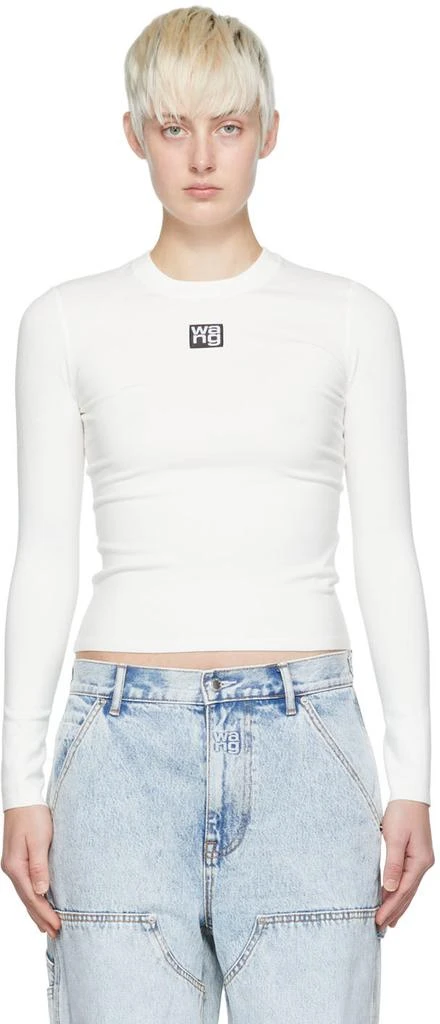 商品Alexander Wang|White Viscose Long Sleeve T-Shirt,价格¥1471,第1张图片