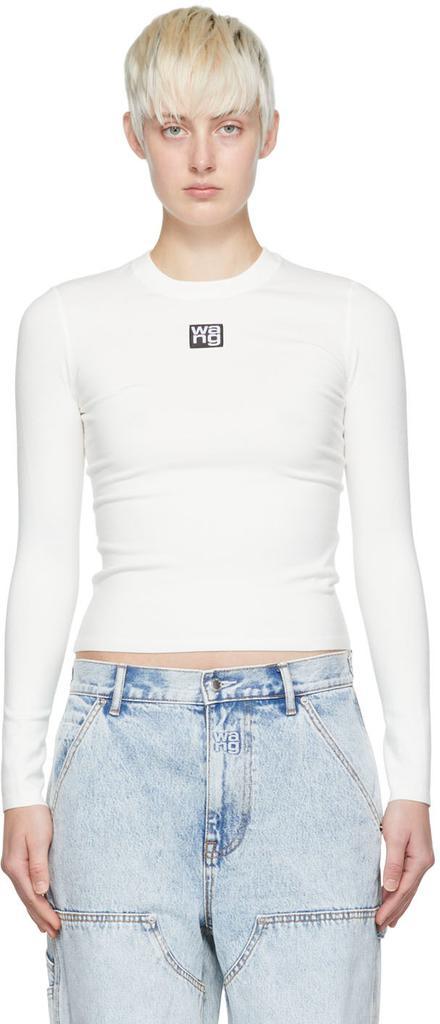 商品Alexander Wang|White Viscose Long Sleeve T-Shirt,价格¥2241,第1张图片