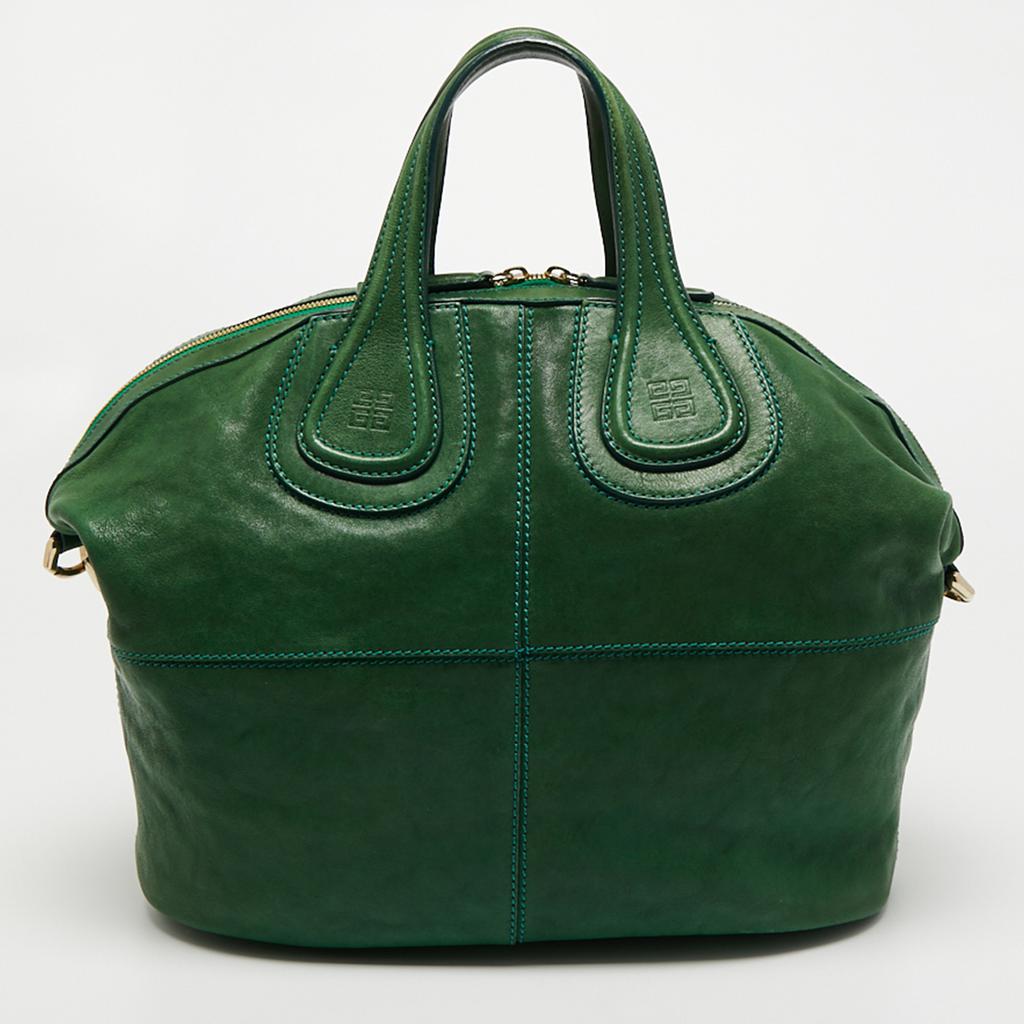 Givenchy Green Leather Nightingale Satchel商品第4张图片规格展示