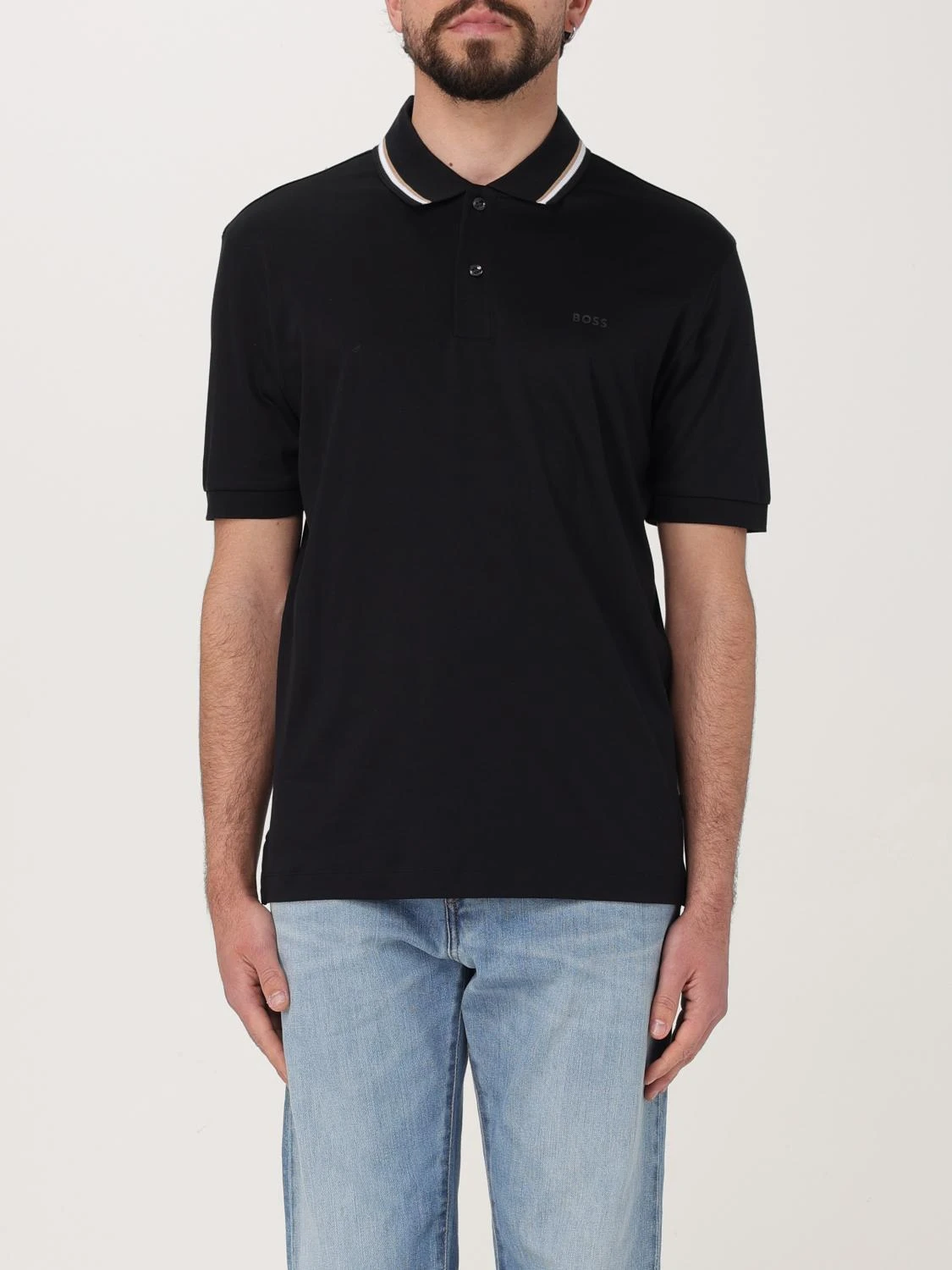 商品【商品预售7天】 Hugo Boss|Hugo Boss 男士POLO衫 50469360001-0 黑色,价格¥722,第1张图片