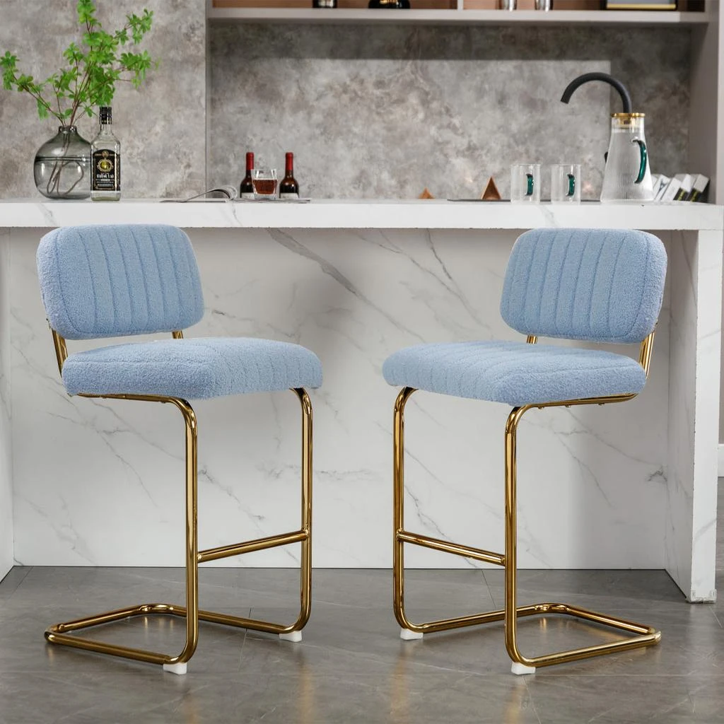 商品Simplie Fun|Mid-Century Modern Counter Height Bar Stools for Kitchen Set of 2,价格¥2099,第2张图片详细描述
