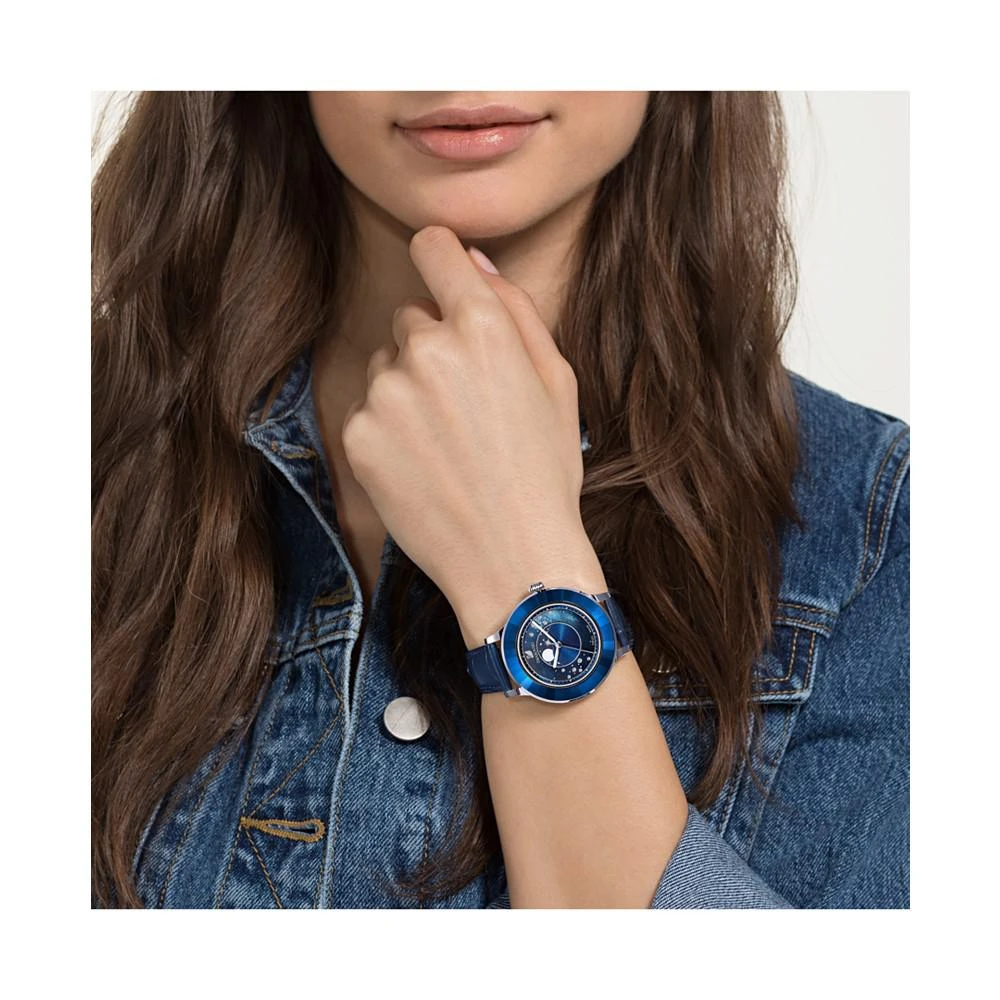 商品Swarovski|Women's Swiss Octea Lux Moonphase Blue Leather Strap Watch 39mm - A Special Edition,价格¥3238,第3张图片详细描述