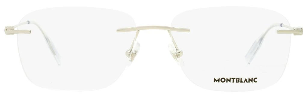 商品MontBlanc|Montblanc Men's  Eyeglasses MB0075O 003 Silver/Transparent 56mm,价格¥1723,第2张图片详细描述