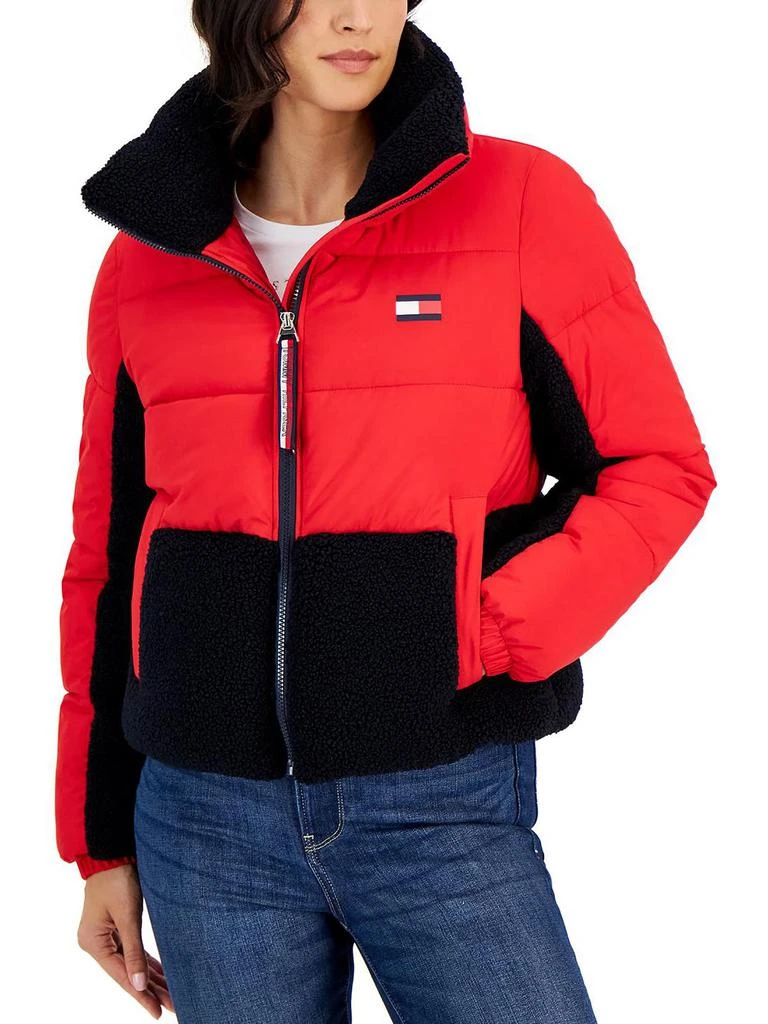 商品Tommy Hilfiger|Womens Faux Fur Trim Colorblock Puffer Jacket,价格¥457,第1张图片
