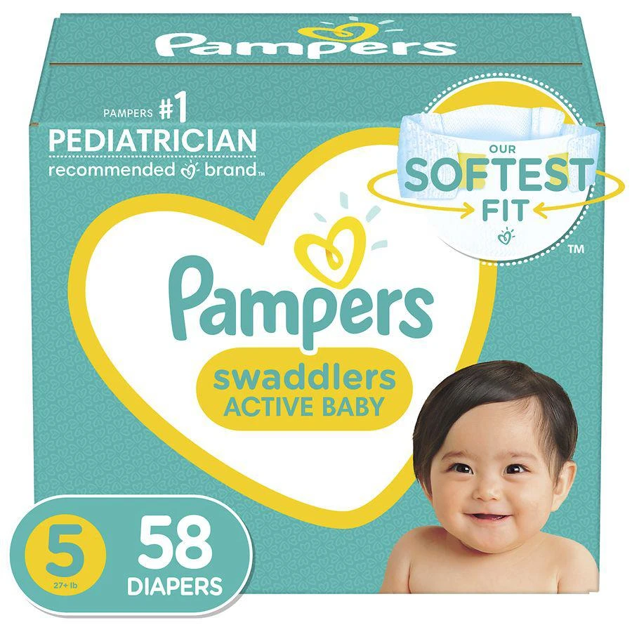 商品Pampers|Diapers, Ultra Absorbent and Soft Disposable 5 (58 ct),价格¥284,第5张图片详细描述