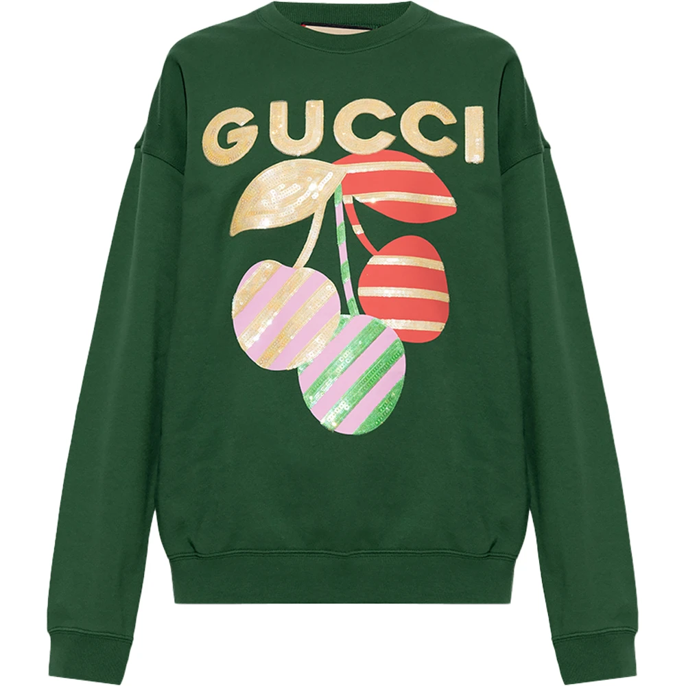 商品[国内直发] Gucci|GUCCI 绿色女士卫衣/帽衫 756354-XJFVY-3754,价格¥9747,第1张图片