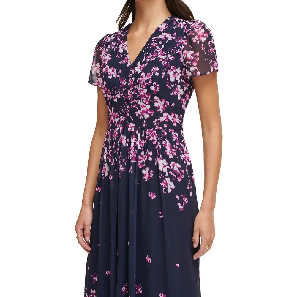 商品DKNY|Women's Short-Sleeve V-Neck Midi Dress,价格¥299,第4张图片详细描述