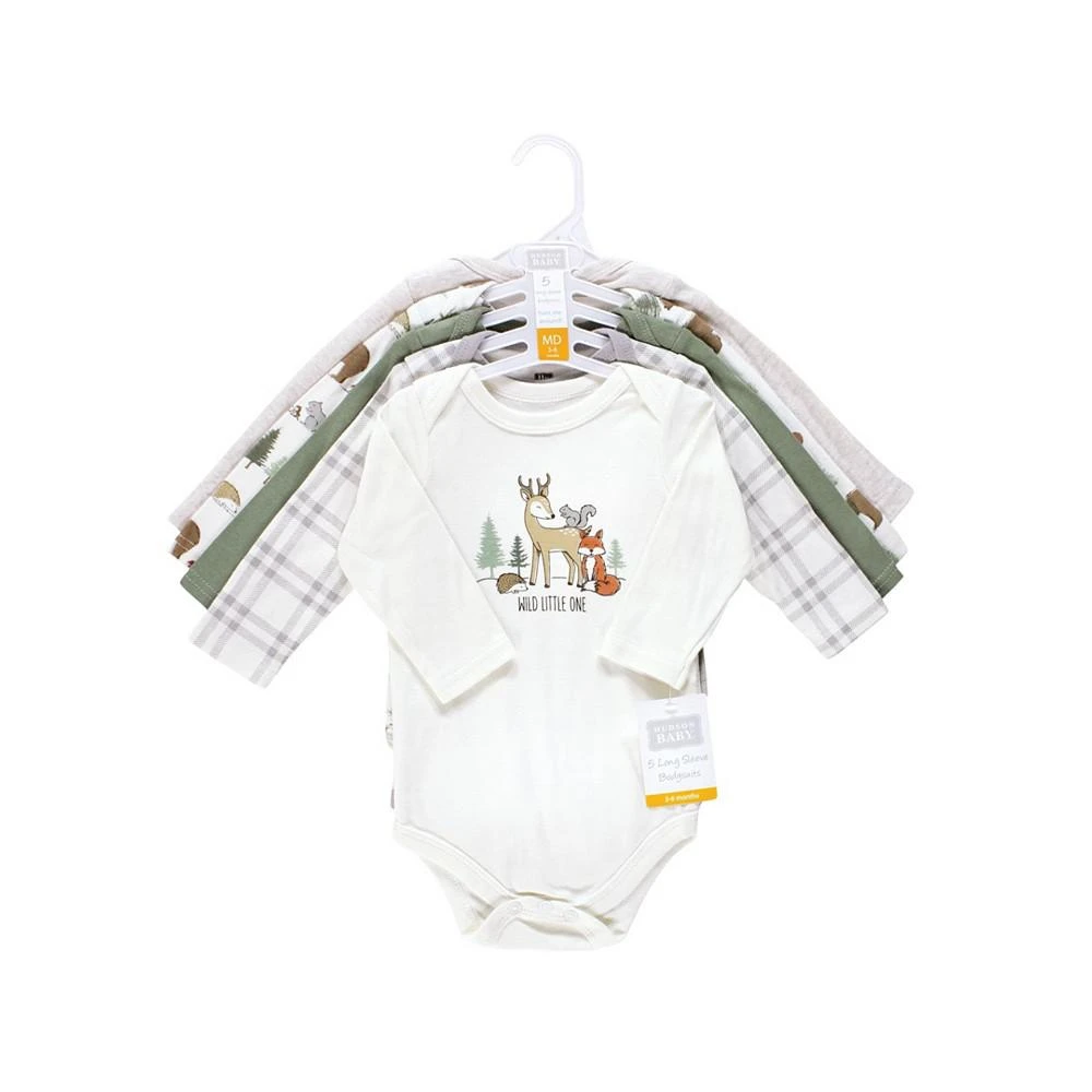 商品Hudson|Baby Boys Long-Sleeve Bodysuits, Packs of 5,价格¥173,第2张图片详细描述