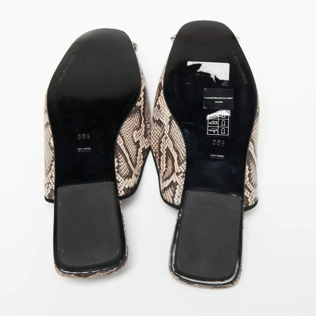 Alexander Wang Black/Beige Snakeskin Embossed Leather Jaelle Flat Mules Size 36.5 商��品