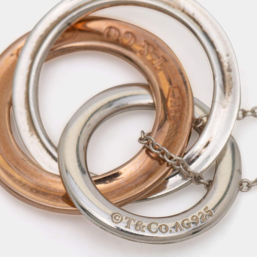 Tiffany & Co. Sterling Silver Rubedo Interlocking Circles Pendant Necklace商品第5张图片规格展示