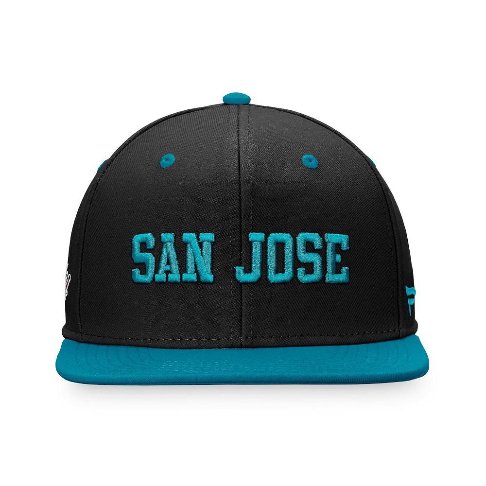 Men's Branded Black, Teal San Jose Sharks Heritage City Two-Tone Snapback Hat商品第4张图片规格展示