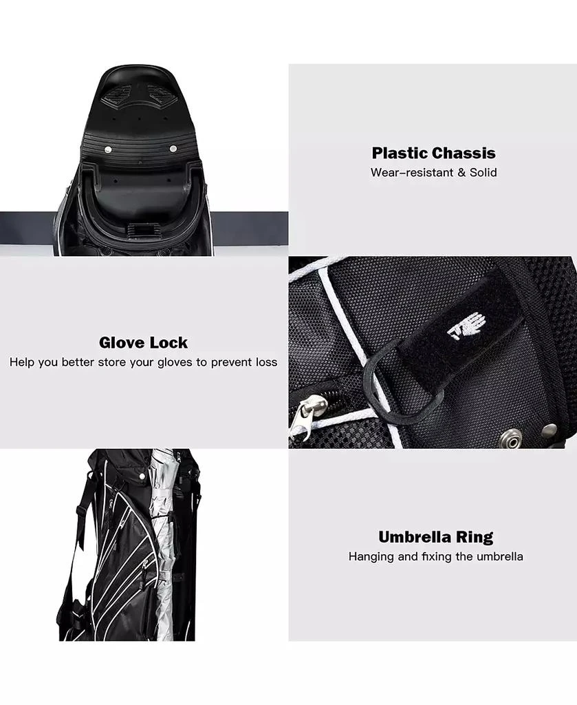 Golf Stand Cart Bag Club w/6 Way Divider Carry Organizer 商品