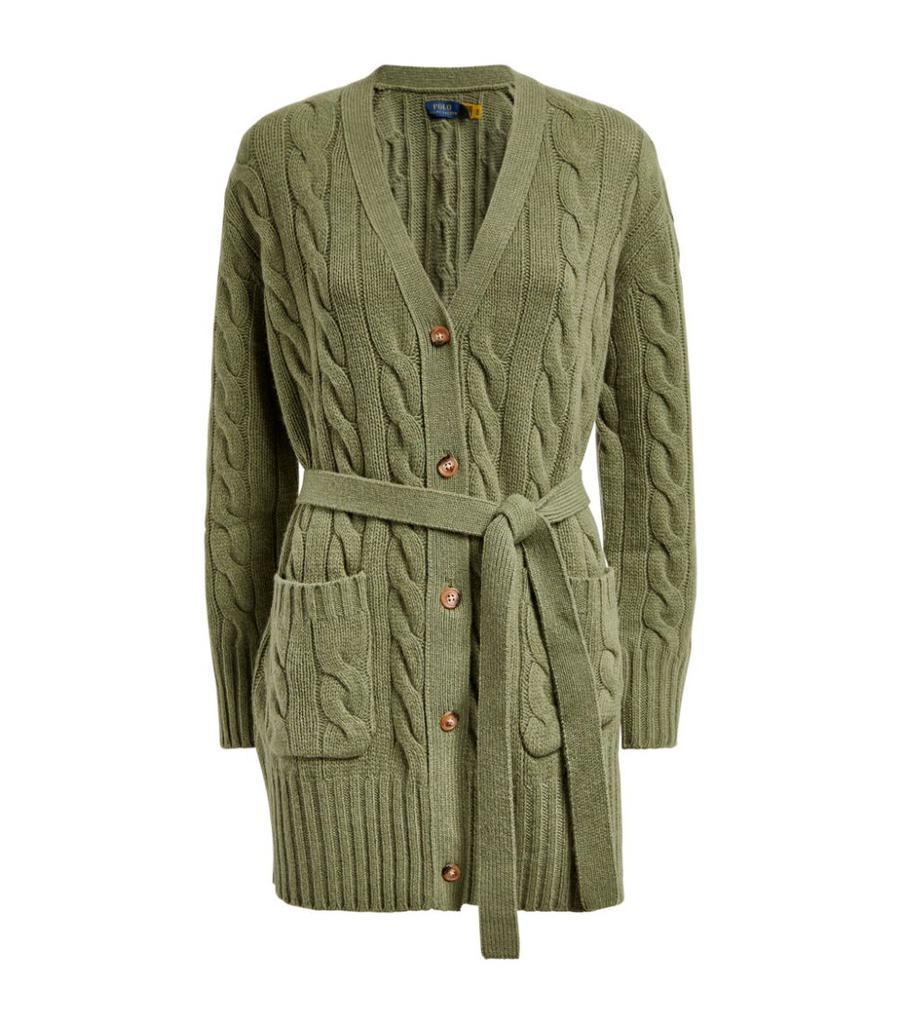 商品Ralph Lauren|Wool-Cashmere Belted Cardigan,价格¥3891,第1张图片