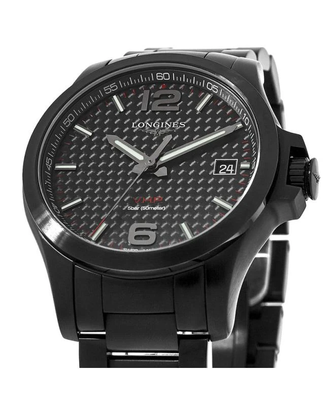 商品Longines|Longines Conquest Black PVD Black Carbon Fiber Dial Men's Watch L3.716.2.66.6,价格¥6687,第2张图片详细描述