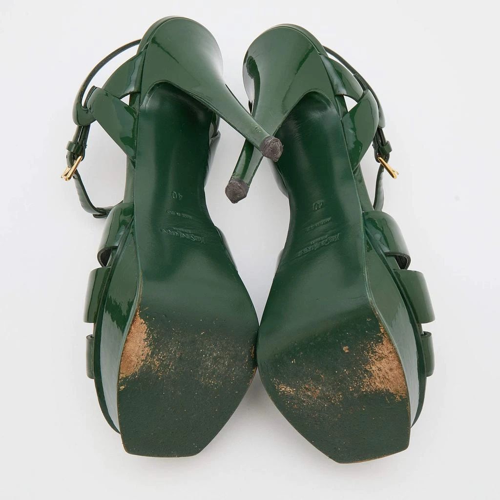 Yves Saint Laurent Green Patent Leather Tribute Platform Sandals Size 40 商品
