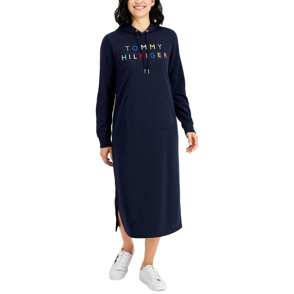 商品Tommy Hilfiger|Tommy Hilfiger Womens Hoodie Long Sweatshirt Dress,价格¥258,第1张图片
