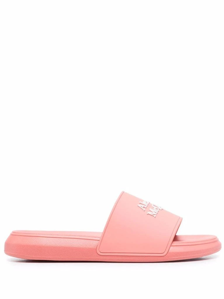 商品Alexander McQueen|ALEXANDER MCQUEEN - Oversized Logo Pool Slides,价格¥1320,第1张图片