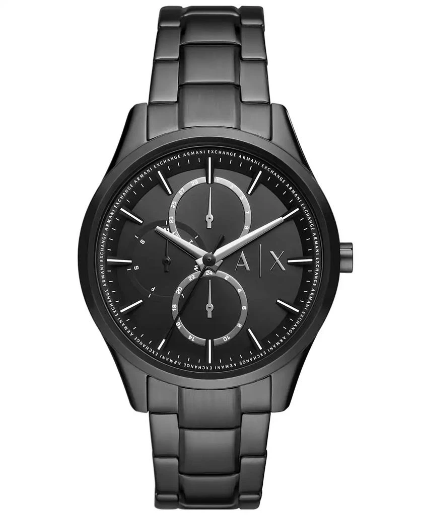 商品Armani Exchange|Men's Multifunction Black Stainless Steel Bracelet Watch, 42mm,价格¥1420,第1张图片