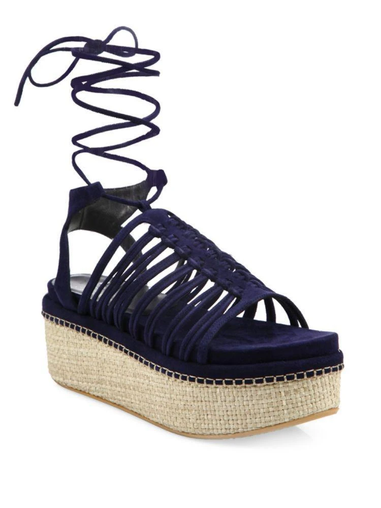 Knotagain Suede Caged Platform Wedge Sandals 商品