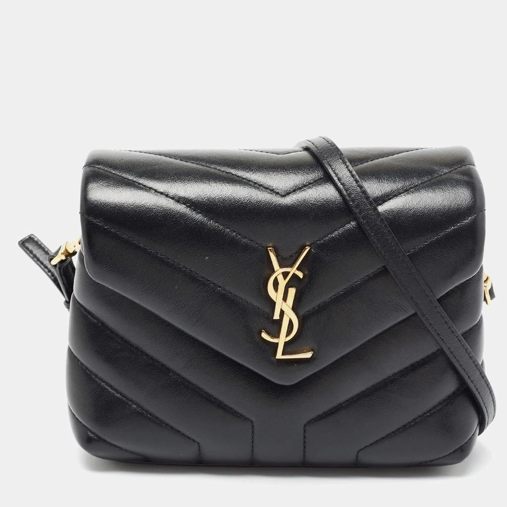 商品[二手商品] Yves Saint Laurent|Saint Laurent Black Matelassé Leather Toy Loulou Crossbody Bag,价格¥10720,第1张图片