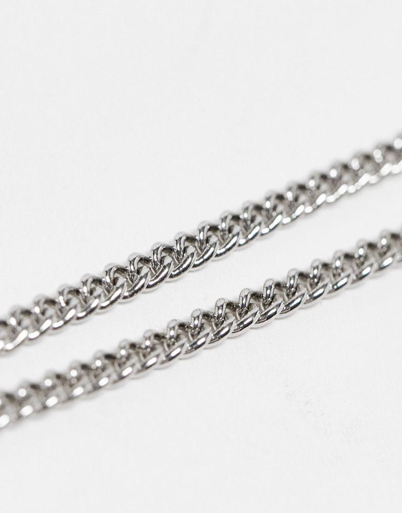 商品ASOS|ASOS DESIGN necklace with triangle pendant in silver,价格¥57,第5张图片详细描述