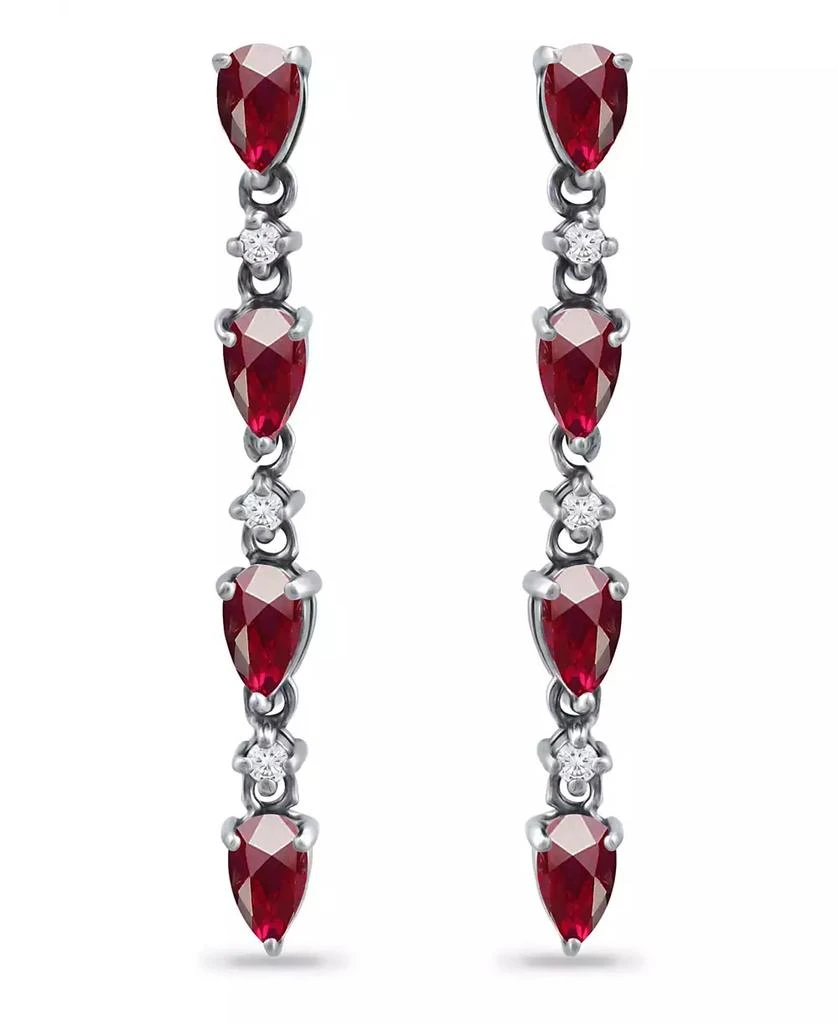 商品Giani Bernini|Created Ruby and Cubic Zirconia Linear Drop Earrings,价格¥113,第1张图片