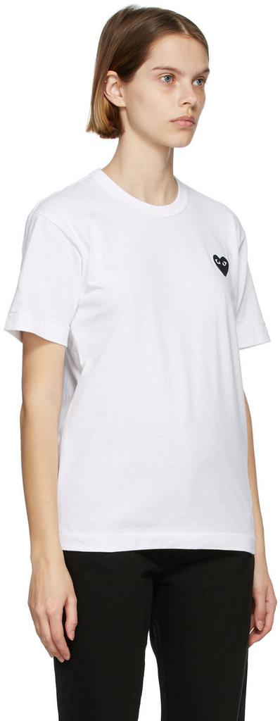 White & Black Heart Patch T-Shirt商品第2张图片规格展示