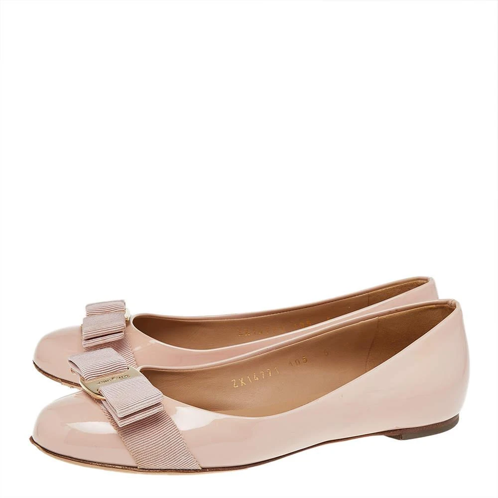 商品[二手商品] Salvatore Ferragamo|Salvatore Ferragamo Pink Patent Leather Vara Bow Ballet Flats Size 35.5,价格¥843,第4张图片详细描述
