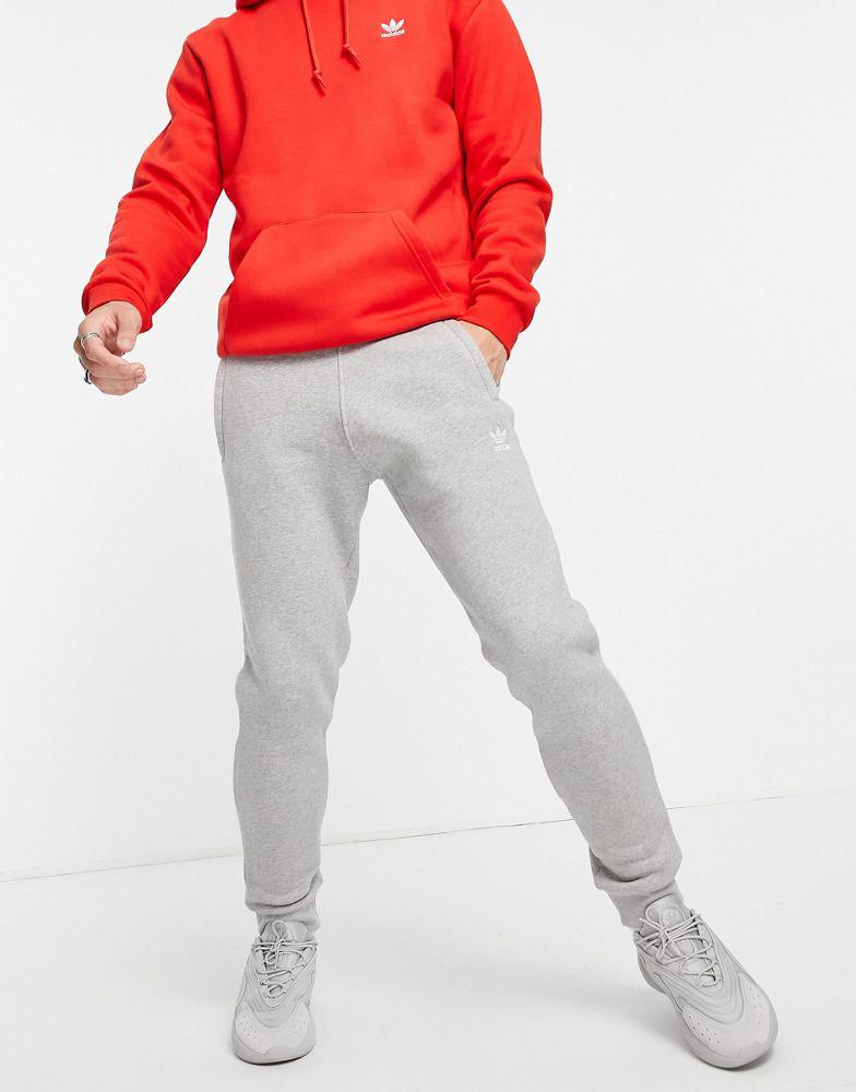 adidas Originals essentials slim fit joggers with small logo in grey商品第1张图片规格展示