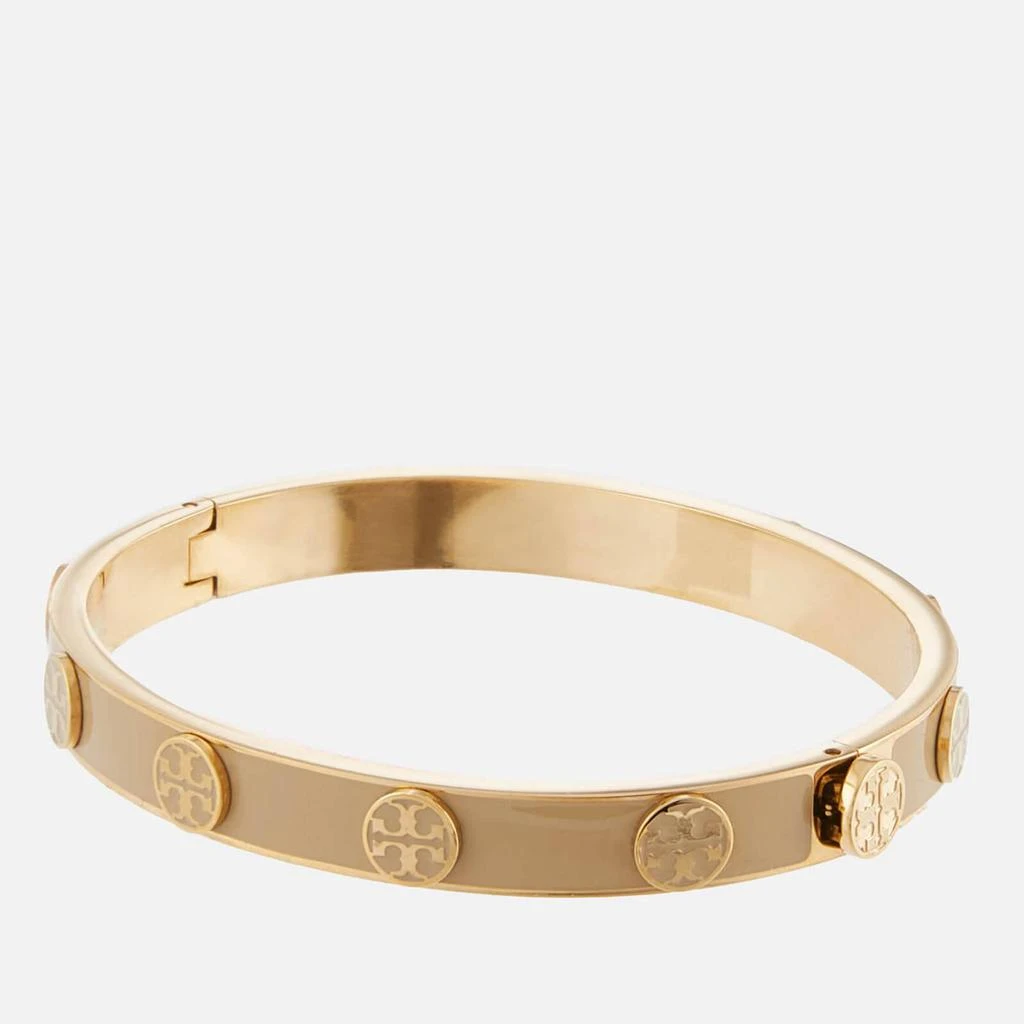 商品Tory Burch|Tory Burch Women's Miller Stud Enamel Hinge Bracelet - Tory Gold/Sand,价格¥1111,第1张图片